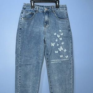 SHEIN Butterfly Jeans